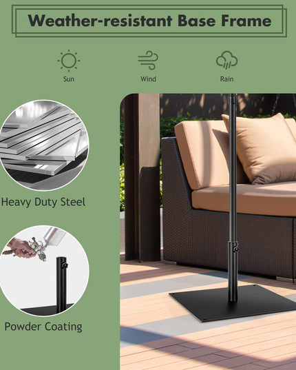 42lbs Patio Umbrella Base, Suitable for 1.6''-1.9'' Umbrella Poles
