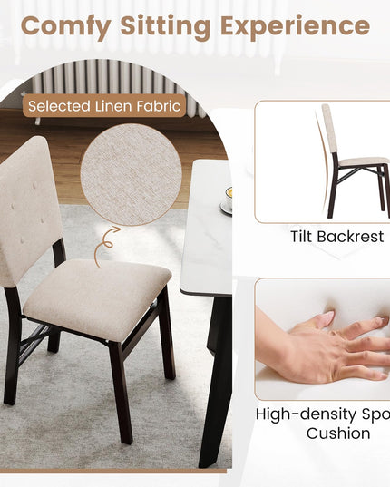 Giantex Folding Dining Chairs Set of 2/4 Armless Kitchen Chair