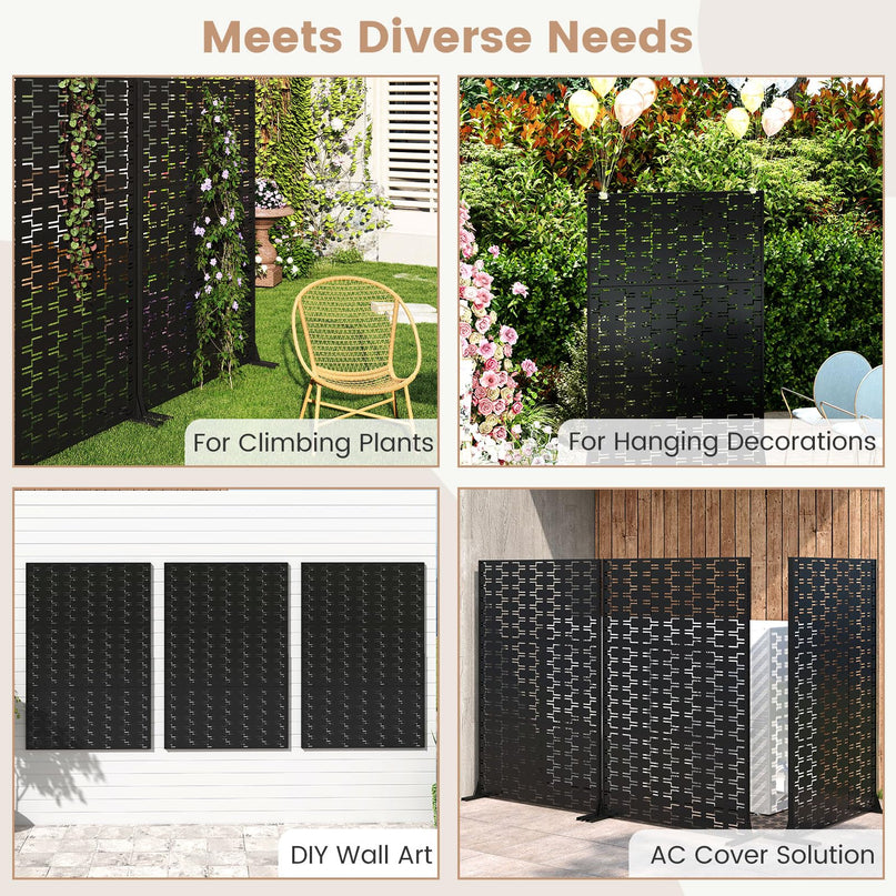 Giantex Metal Privacy Screen 72''H x 48''W for Garden