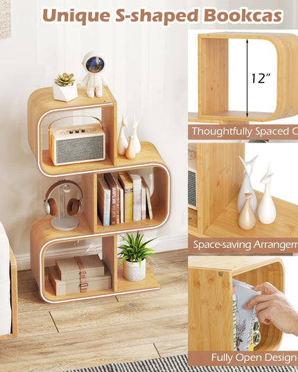 Giantex S Shaped Bookcase