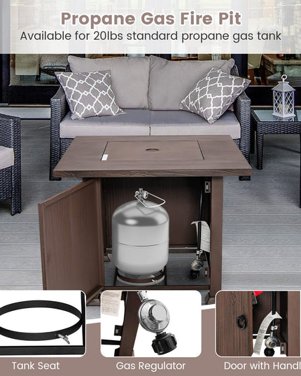 Giantex Gas Fire Pits for Outside - 32” Patio Fire Table