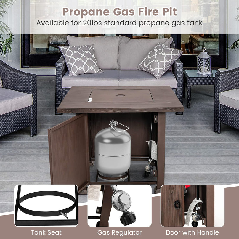 Giantex Gas Fire Pits for Outside - 32” Patio Fire Table