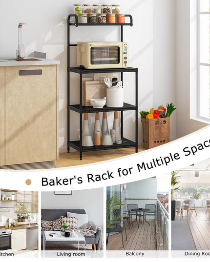 Giantex Bakers Rack, 4-Tier Microwave Oven Stand, Kitchen Storage Rack with Mesh Wire Metal Shelves