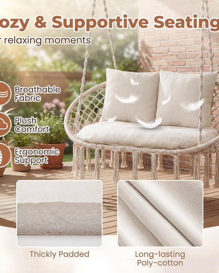 Giantex Double Hammock Chair with Cushions