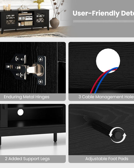 Giantex TV Stand for TVs up to 65”, Entertainment Center with 3-Position Adjustable Shelves