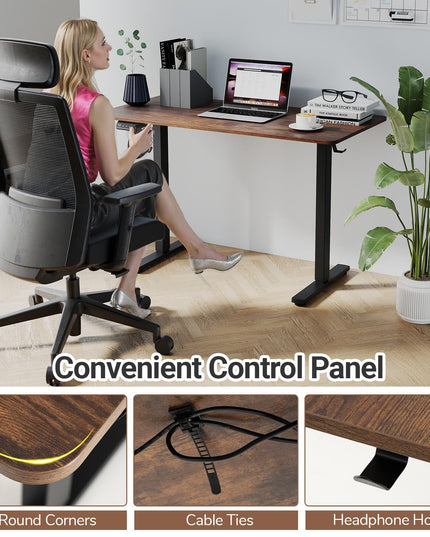Giantex 48" x 24" Ergonomic Height Adjustable Sit to Stand Desk with 3 Memory Preset