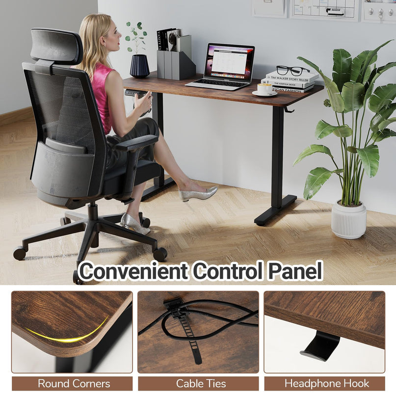Giantex 48" x 24" Ergonomic Height Adjustable Sit to Stand Desk with 3 Memory Preset