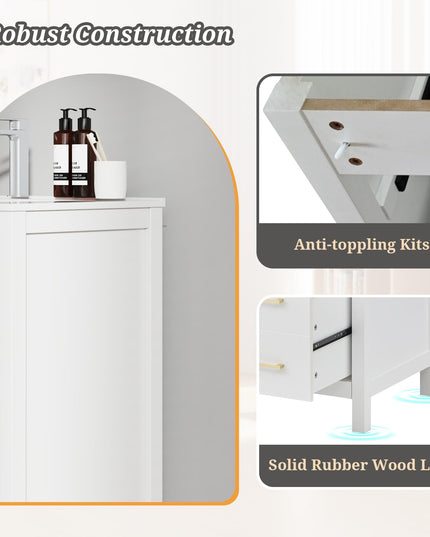 Giantex 30” Bathroom Vanity with Sink, Ceramic Basin Combo with 2 Drawers, 1 Door, 1 Flip-Out Drawer
