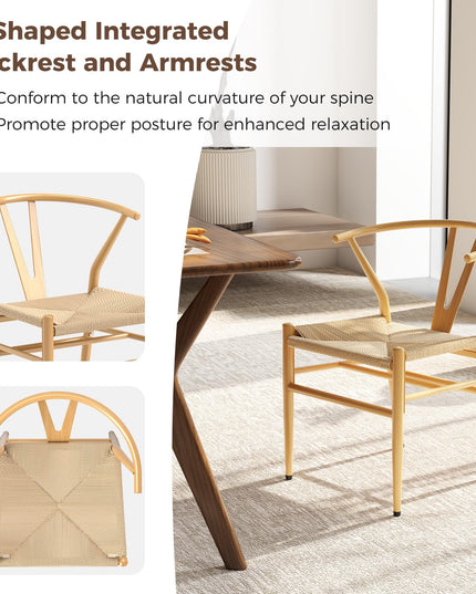 Giantex Metal Dining Chairs Set of 2/4 for Living Room