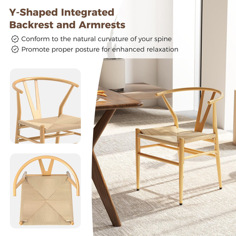 Giantex Metal Dining Chairs Set of 2/4 for Living Room