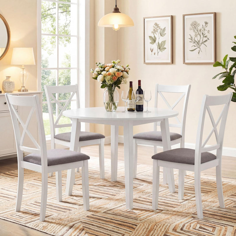 Giantex Rubber Wood Dining Room Chairs with Comfortable Backrest & Padded Seat