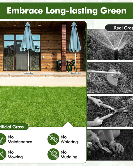 Giantex 30 Pack Interlocking Artificial Grass Tiles(12" x 12")