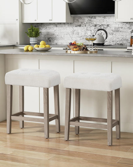 Giantex Sherpa Bar Stools, 24" Counter Height Kitchen Bar Stools with Cushioned Seat