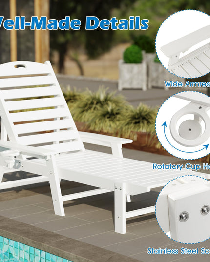 Giantex Lounge Chair Outdoor, Oversized Chaise Lounge Chair with 4-Position Backrest