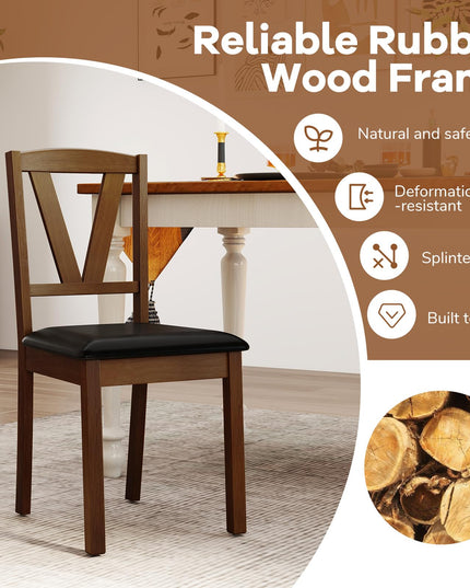Giantex Wooden Dining Chairs Set for Dining Living Room