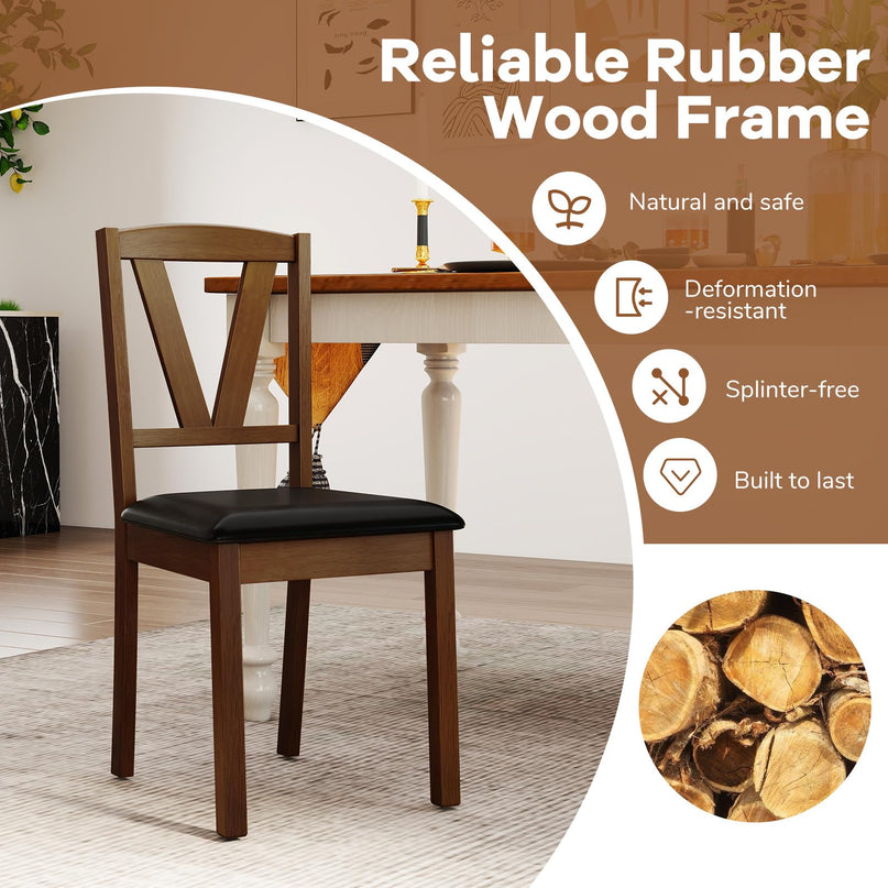 Giantex Wooden Dining Chairs Set for Dining Living Room