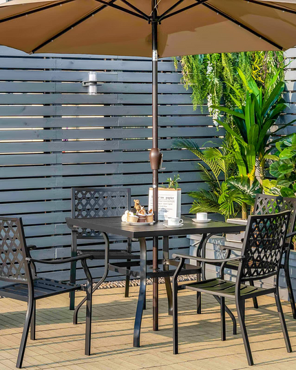Giantex Patio Dining Chairs, Outdoor Stackable Metal Chair