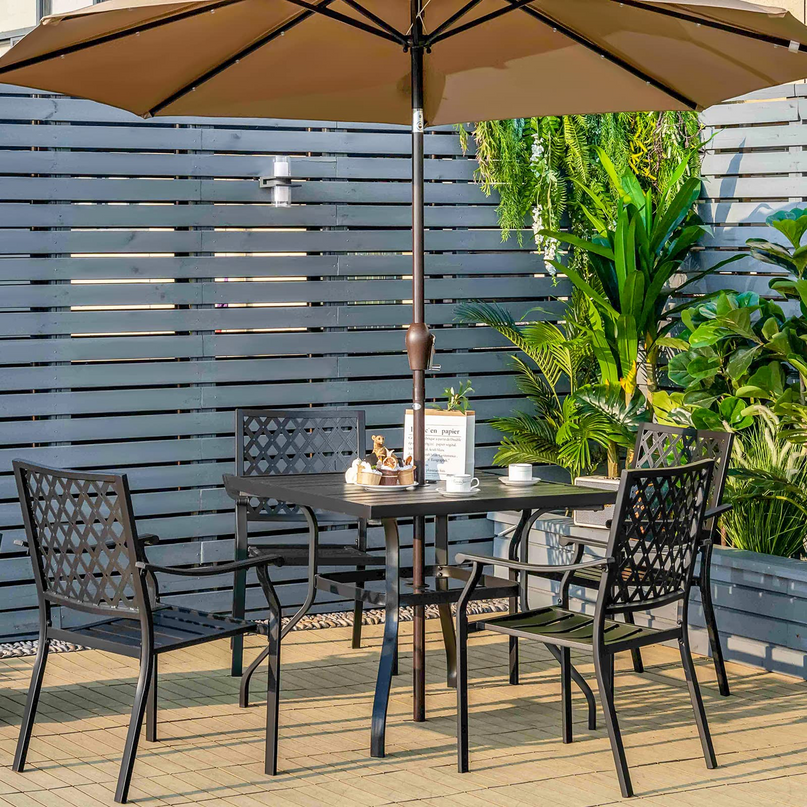 Giantex Patio Dining Chairs, Outdoor Stackable Metal Chair