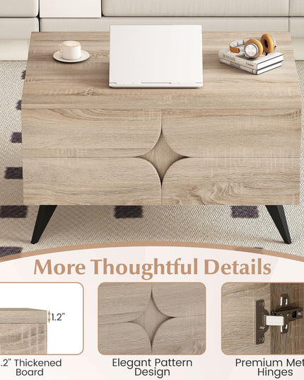 Giantex Mid Century Modern Coffee Table with Storage Accent Cocktail Table