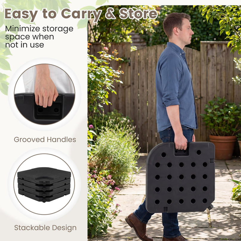 Giantex 4 Piece Fillable Offset Umbrella Base for Outdoor Deck & Poolside