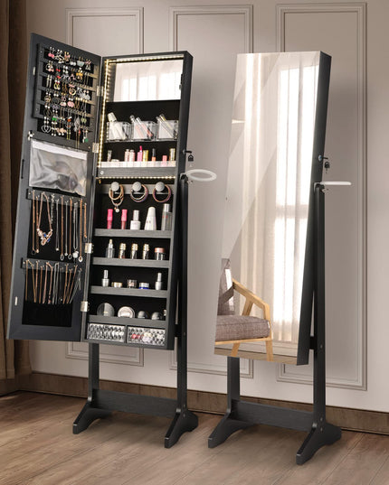 CHARMAID Jewelry Cabinet with 3-Color LED Light Strip