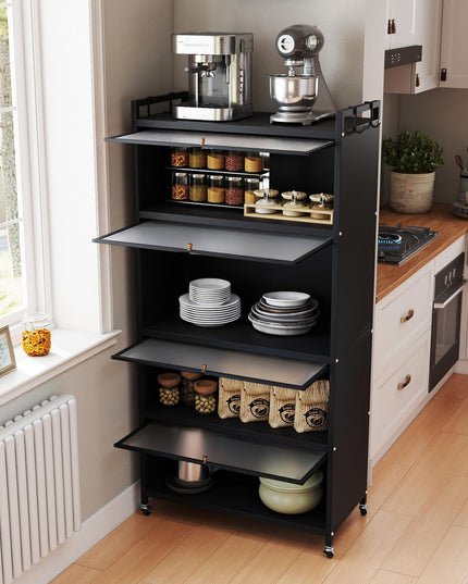Meuble de rangement de cuisine Giantex à 5 niveaux avec 4 crochets