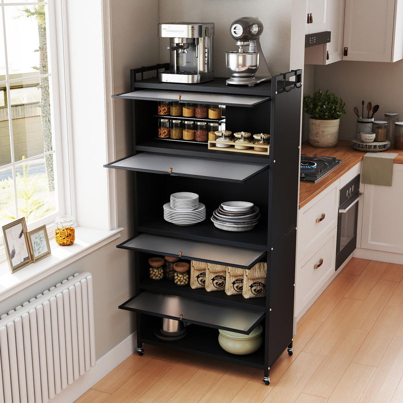Meuble de rangement de cuisine Giantex à 5 niveaux avec 4 crochets