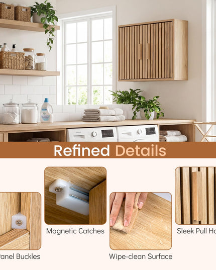 Giantex Bathroom Wall Cabinet Wall Mounted Wooden Medicine Cabinet
