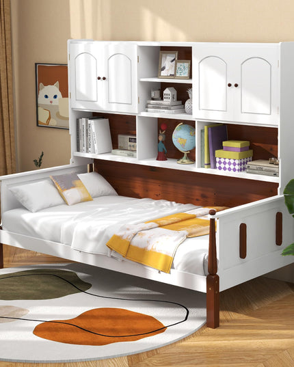 Giantex Wood Twin Bed with Storage