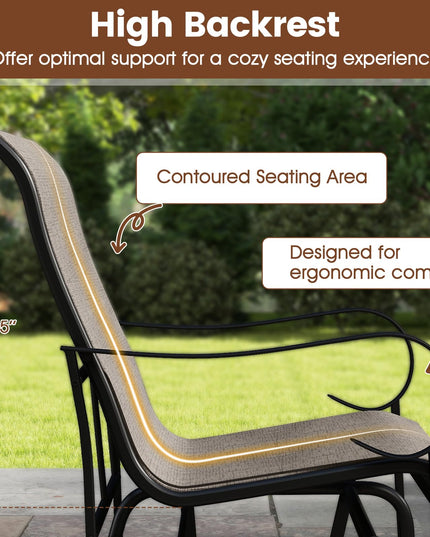 Giantex 2-Person Outdoor Glider Bench with High Backrest