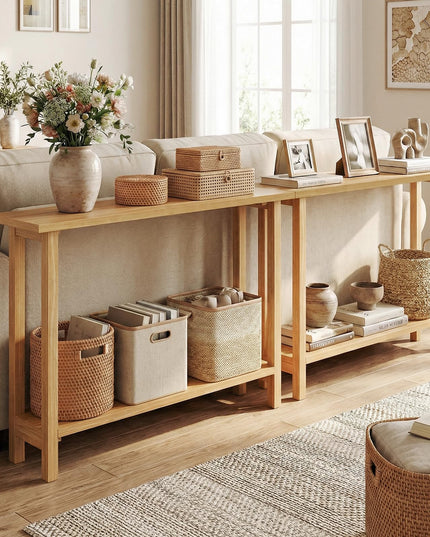 Giantex Table console en bois massif 119 cm | Table de canapé de style ferme à placer derrière le canapé pour le salon