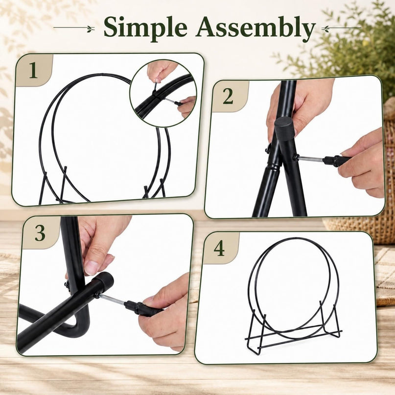 GIANTEX 45" Round Firewood Rack Outdoor