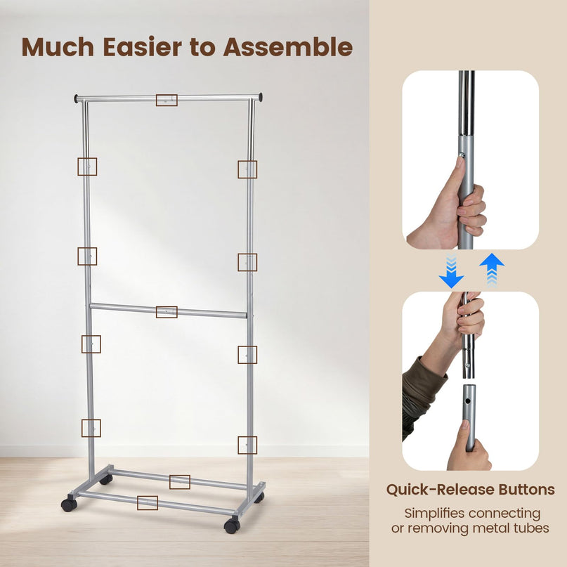 Giantex Extendable Clothes Rack for Dressing Room