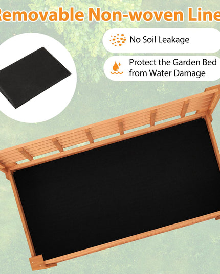 Giantex Wooden Elevated Planter Box with Legs and Drainage Holes for Climbing Plants