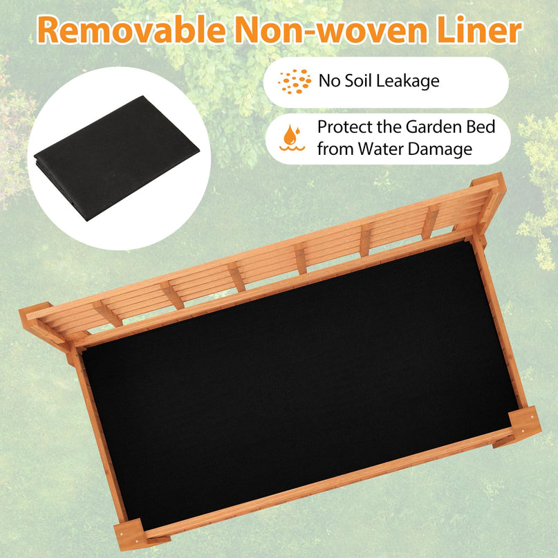 Giantex Wooden Elevated Planter Box with Legs and Drainage Holes for Climbing Plants
