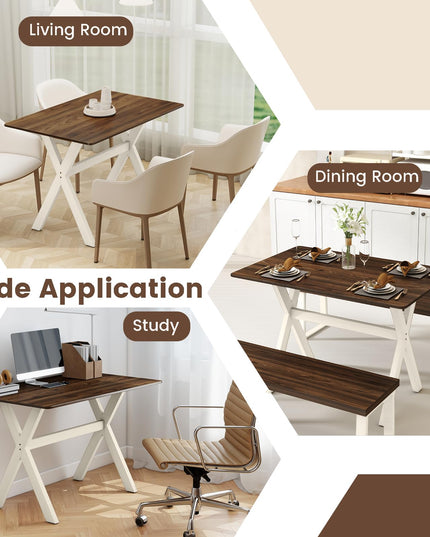 Giantex Modern Dining Table with X-Shaped Frame for Living Room