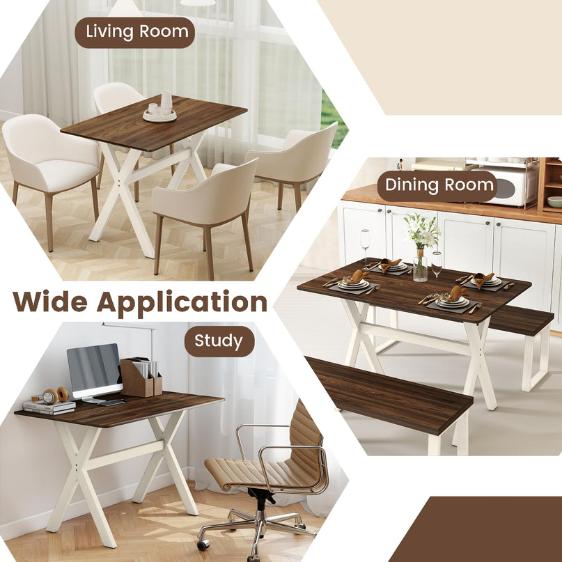 Giantex Modern Dining Table with X-Shaped Frame for Living Room