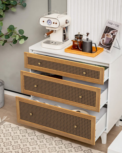 Giantex 3-Drawer Dresser Chest for Bedroom - Storage Chest of Drawers with Anti-toppling Device