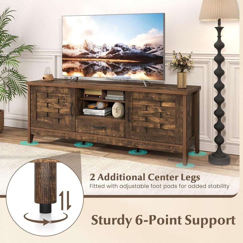 Giantex Farmhouse TV Stand for 65 Inch TVs for Living Room