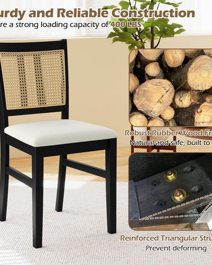 Giantex Rattan Dining Chairs Set of 2/4 for Dining Living Room Restaurant