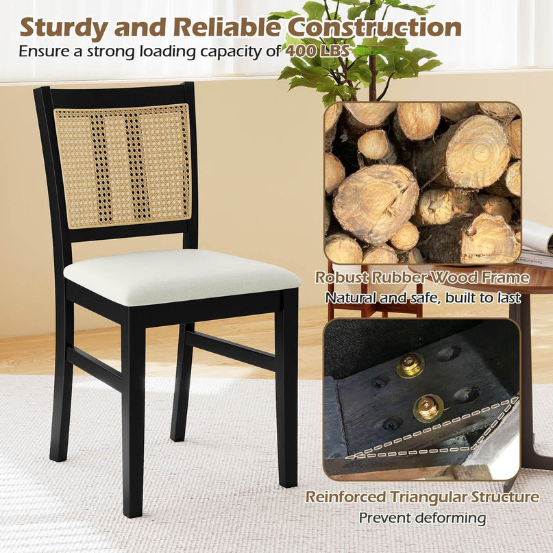 Giantex Rattan Dining Chairs Set of 2/4 for Dining Living Room Restaurant