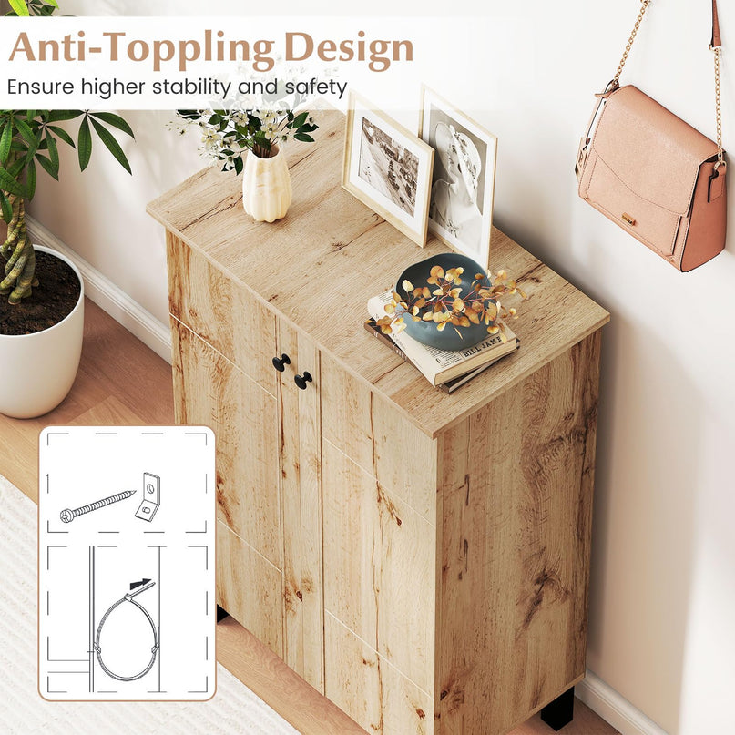 Giantex 4 Tier Narrow Shoe Rack Cabinet with Removable Shelves