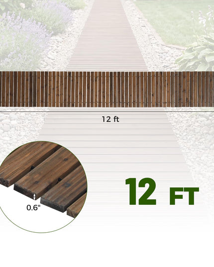 Giantex 12 FT Wooden Garden Pathway with Non-Slip Surface (1/2)