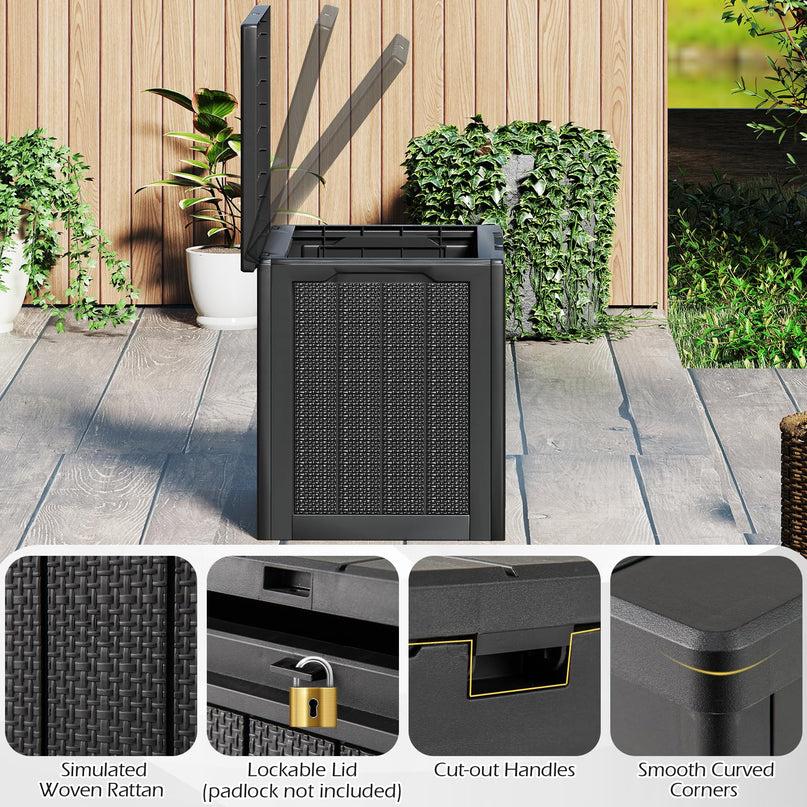 Giantex 25 Gallon Outdoor Storage Box for Pool Accessories