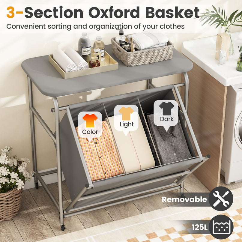 Giantex Laundry Sorter with Foldable Ironing Board