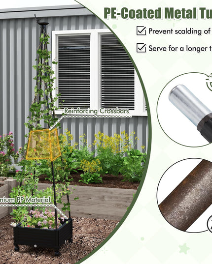 Giantex Rolling Raised Garden Bed with Climbing Trellis