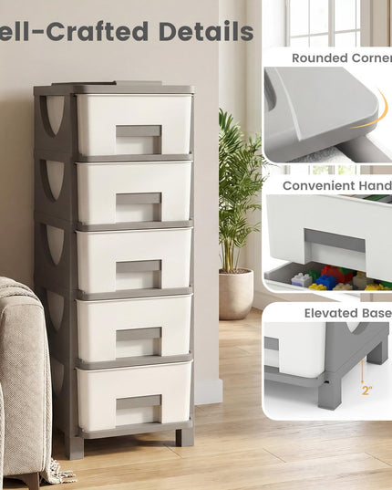 Giantex 5-Drawer/4-Drawer Plastic Storage Organizer with Drawers (1/2)