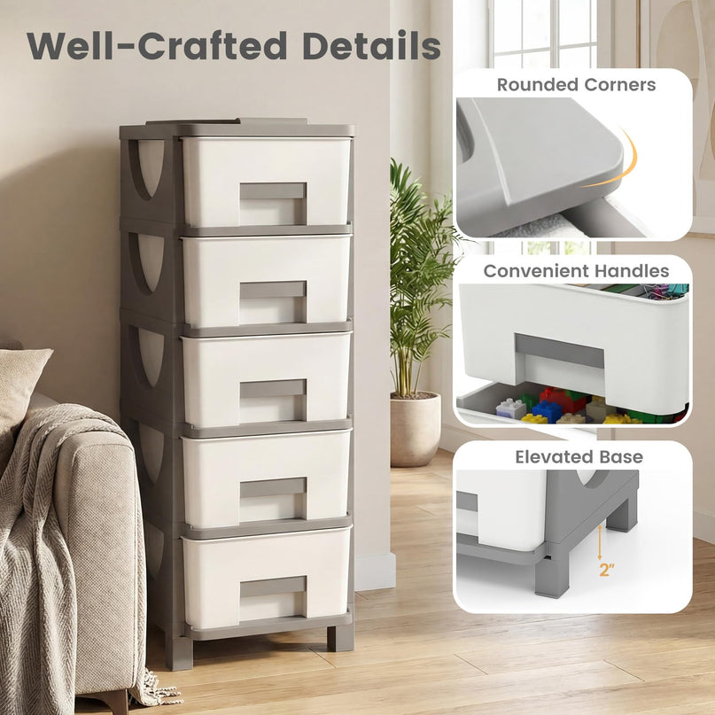Giantex 5-Drawer/4-Drawer Plastic Storage Organizer with Drawers (1/2)