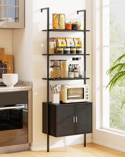 Giantex 5 Tier Wall Mounted Ladder Shelf for Living Room