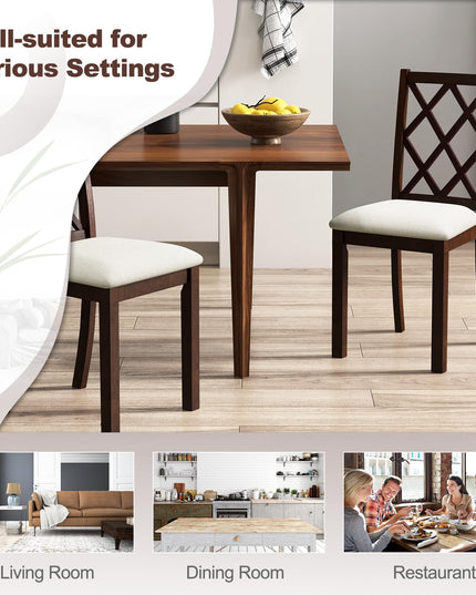 Giantex Wood Dining Chairs Set of 2, Farmhouse Kitchen Chair with Rubber Wood Legs, Max Load 400 Lbs
